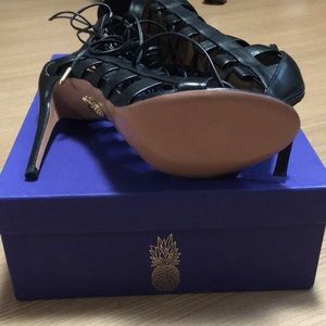 Aquazzura Shoes - Aquazzura, Amazon 105, sandal heel, black leather Aquazzura Shoes - Aquazzura, Amazon 105, sandal heel, black leather